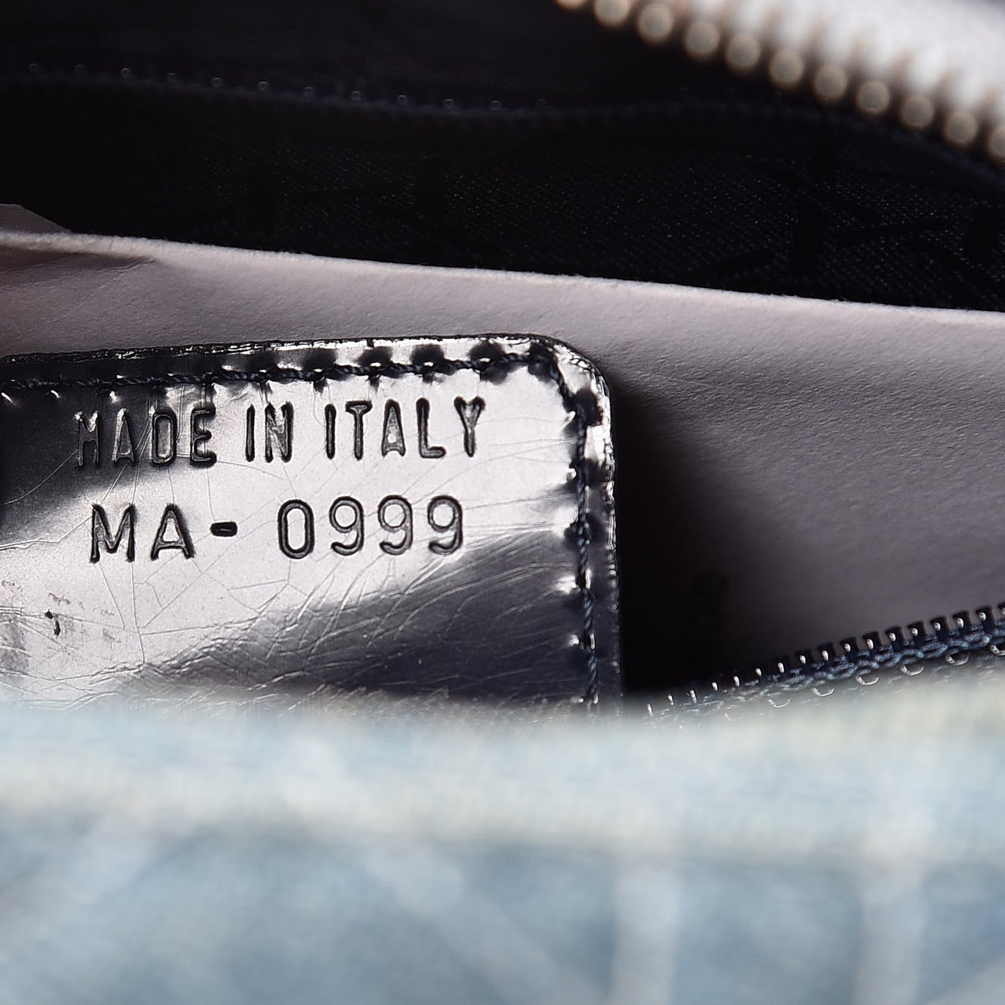 Denim Cannage Medium Lady Dior Light Blue
