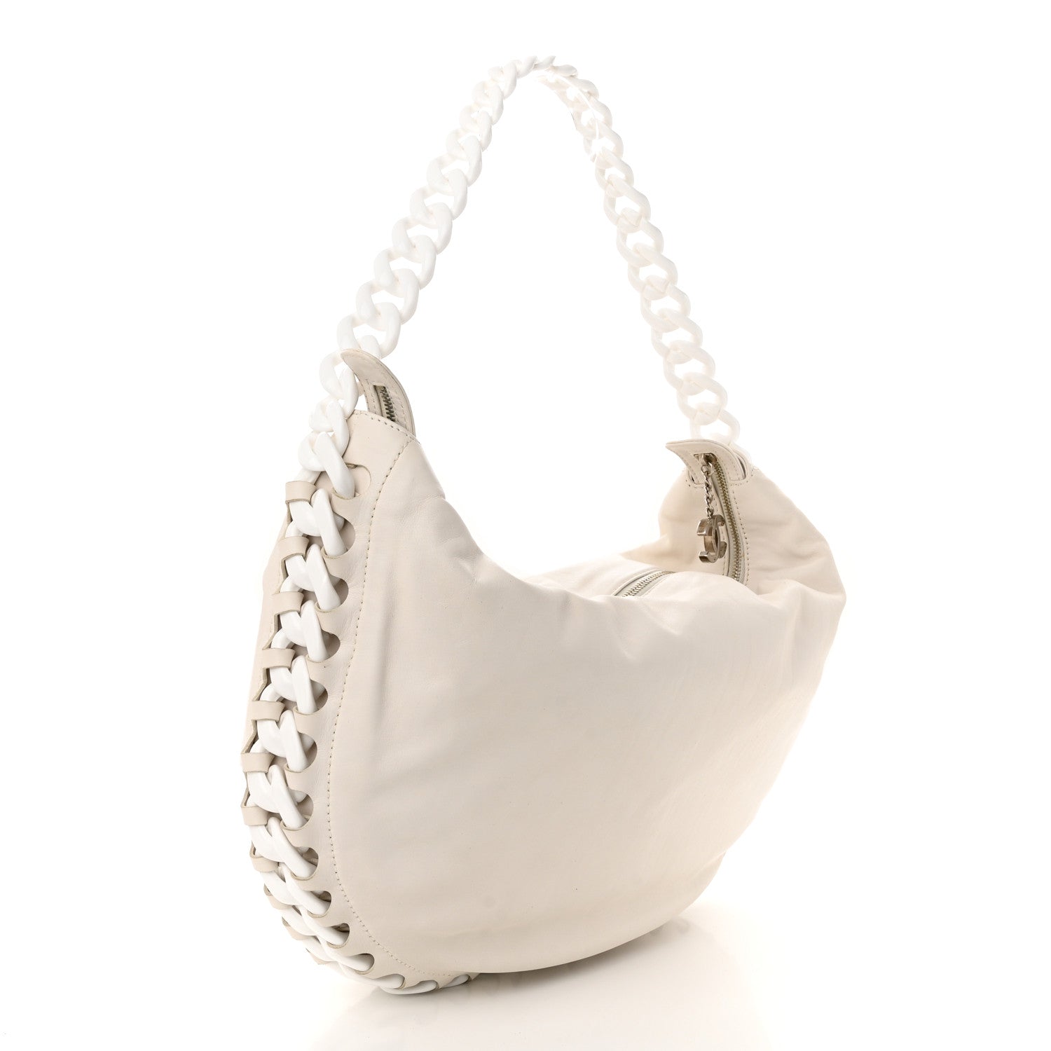 Chanel Calfskin Modern Chain Rhodoid Hobo White 3 of 11