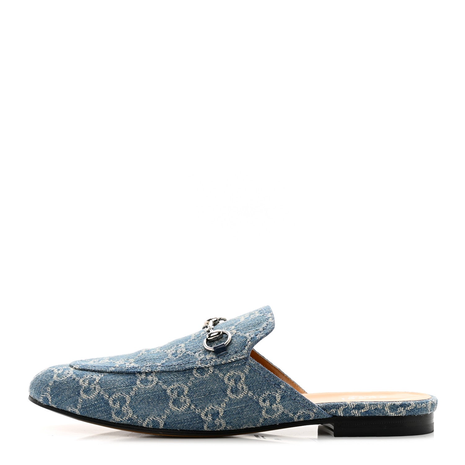 Gucci Denim GG Womens Princetown Slippers 40 Light Blue Ivory 1 of 8
