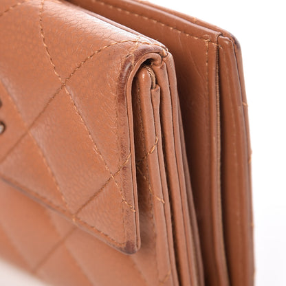 Chanel Caviar Quilted Compact French Flap Wallet Dark Beige 15 of 20