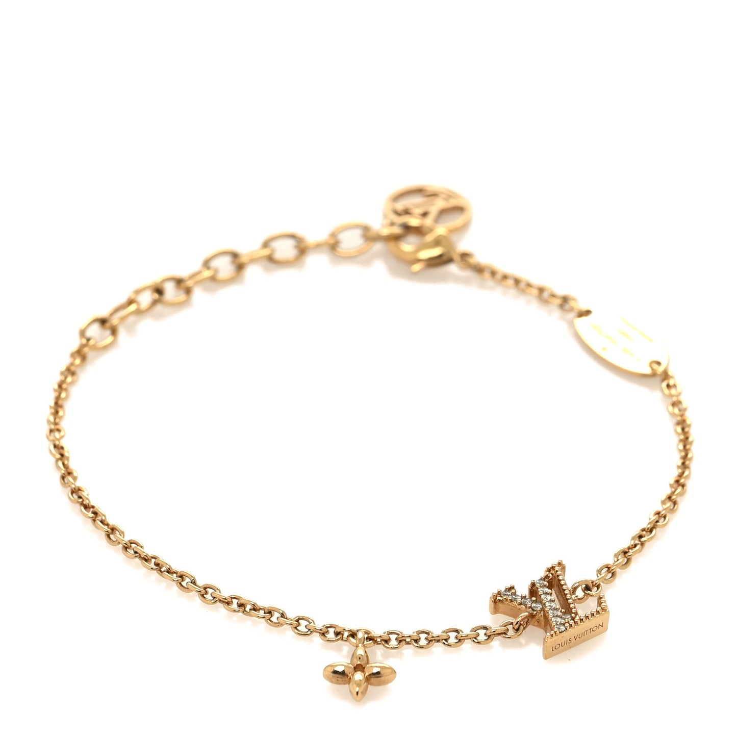 Metal Crystal LV Iconic Bracelet Gold