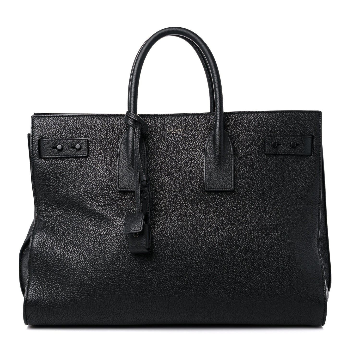 Grained Calfskin Large Thin Sac De Jour Black