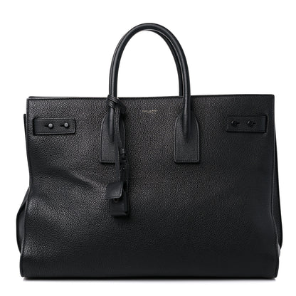Saint Laurent Grained Calfskin Large Thin Sac De Jour Black 1 of 14