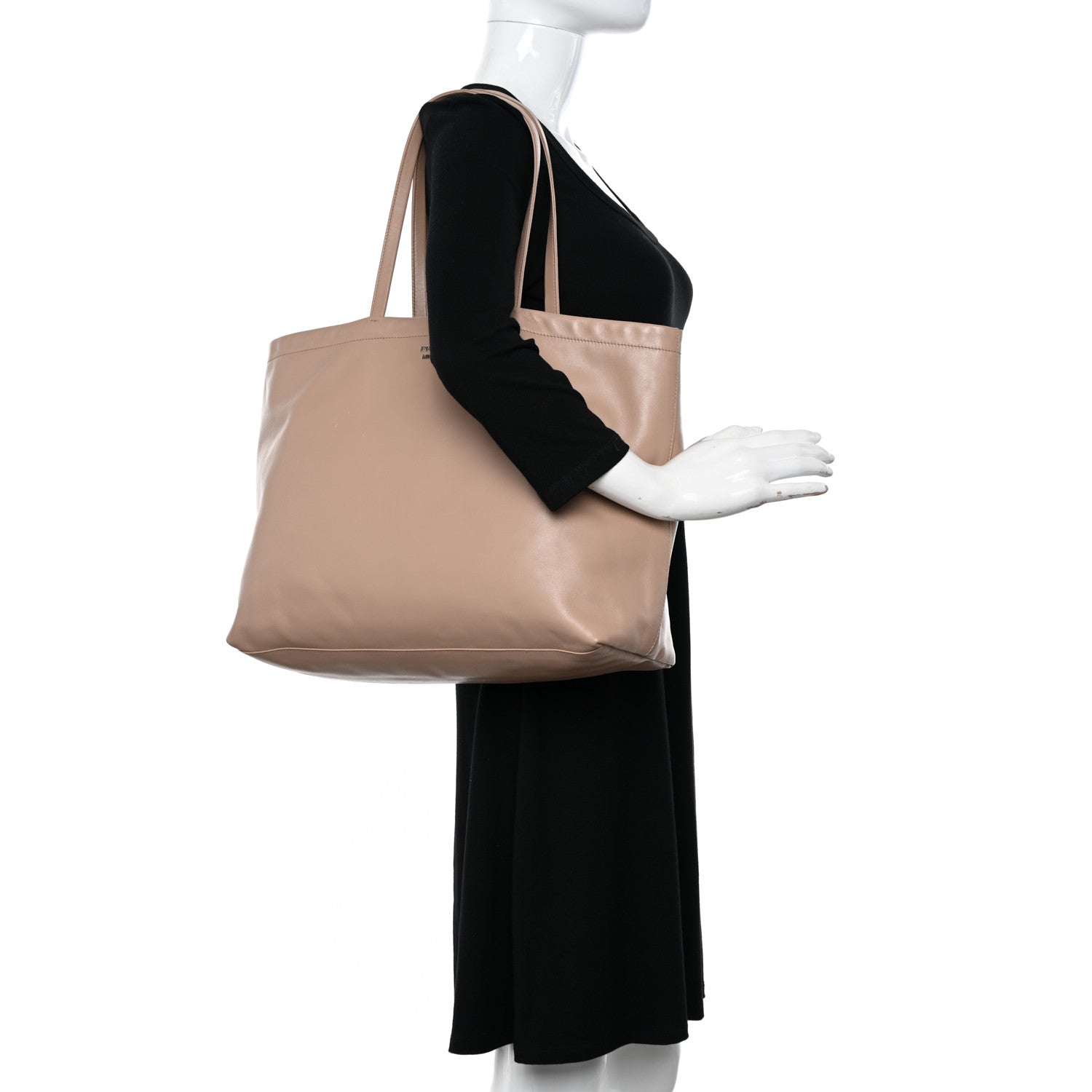 Prada Soft Calfskin Shopping Tote Cammeo Lacca 2 of 14