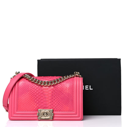 Chanel Snakeskin Medium Boy Flap Pink 12 of 12