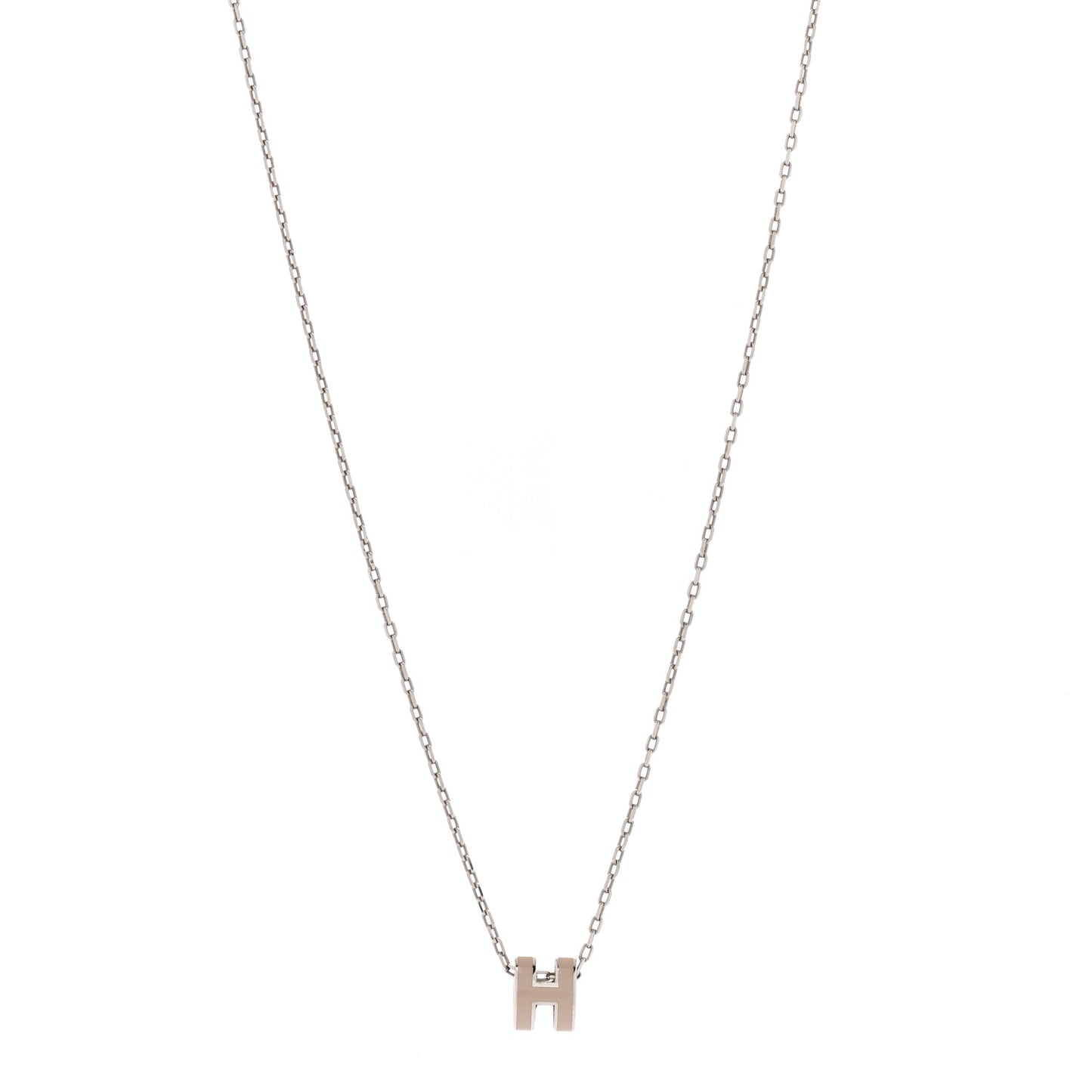 Palladium Mini Pop H Pendant Necklace Marron Glace