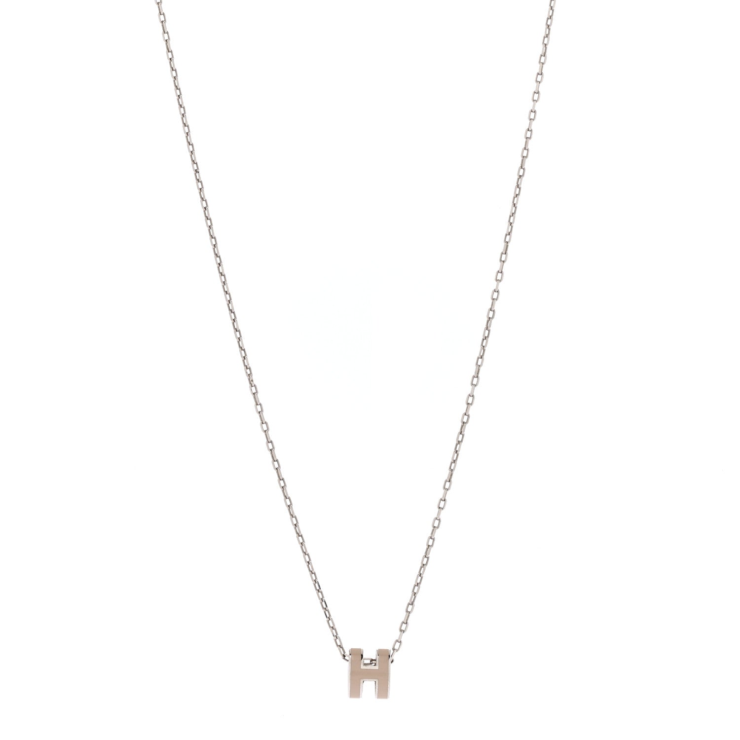 Hermes Palladium Mini Pop H Pendant Necklace Marron Glace 1 of 8