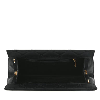 Chanel Satin Quilted Frame Clutch Black 5 of 10