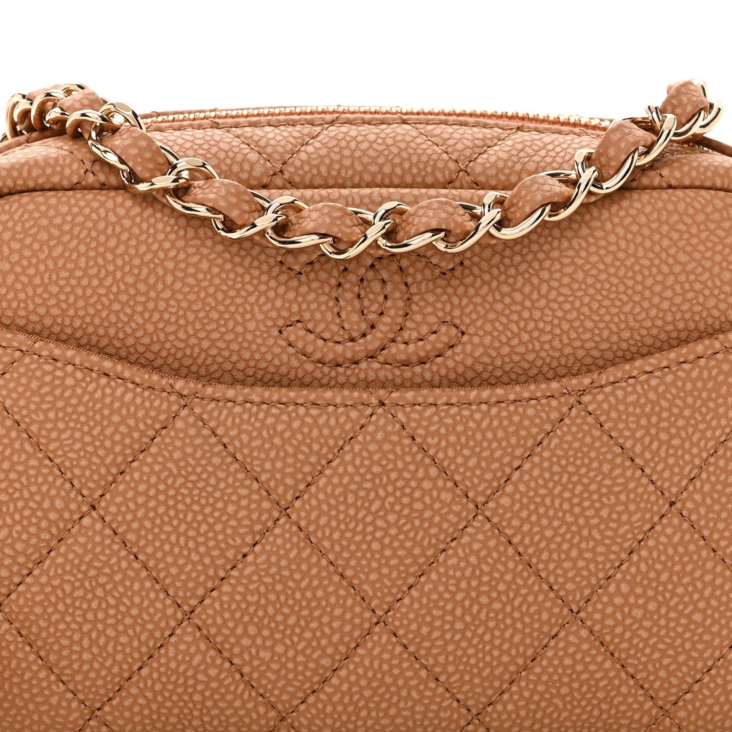 Chanel Caviar Quilted Mini Coco Tassel Camera Case Beige 8 of 10