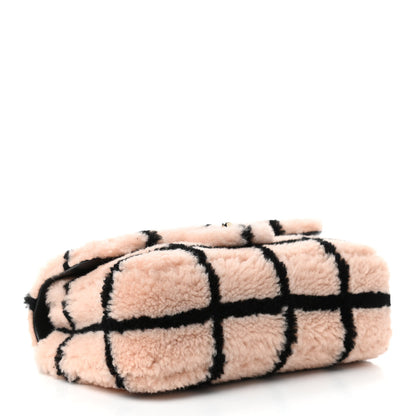 Chanel Shearling Lambskin Large Fluffy Tartan Single Flap Pink Black 3 of 6