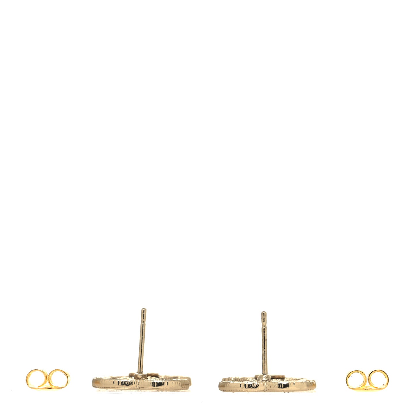 Tweed Effect CC Earrings Gold