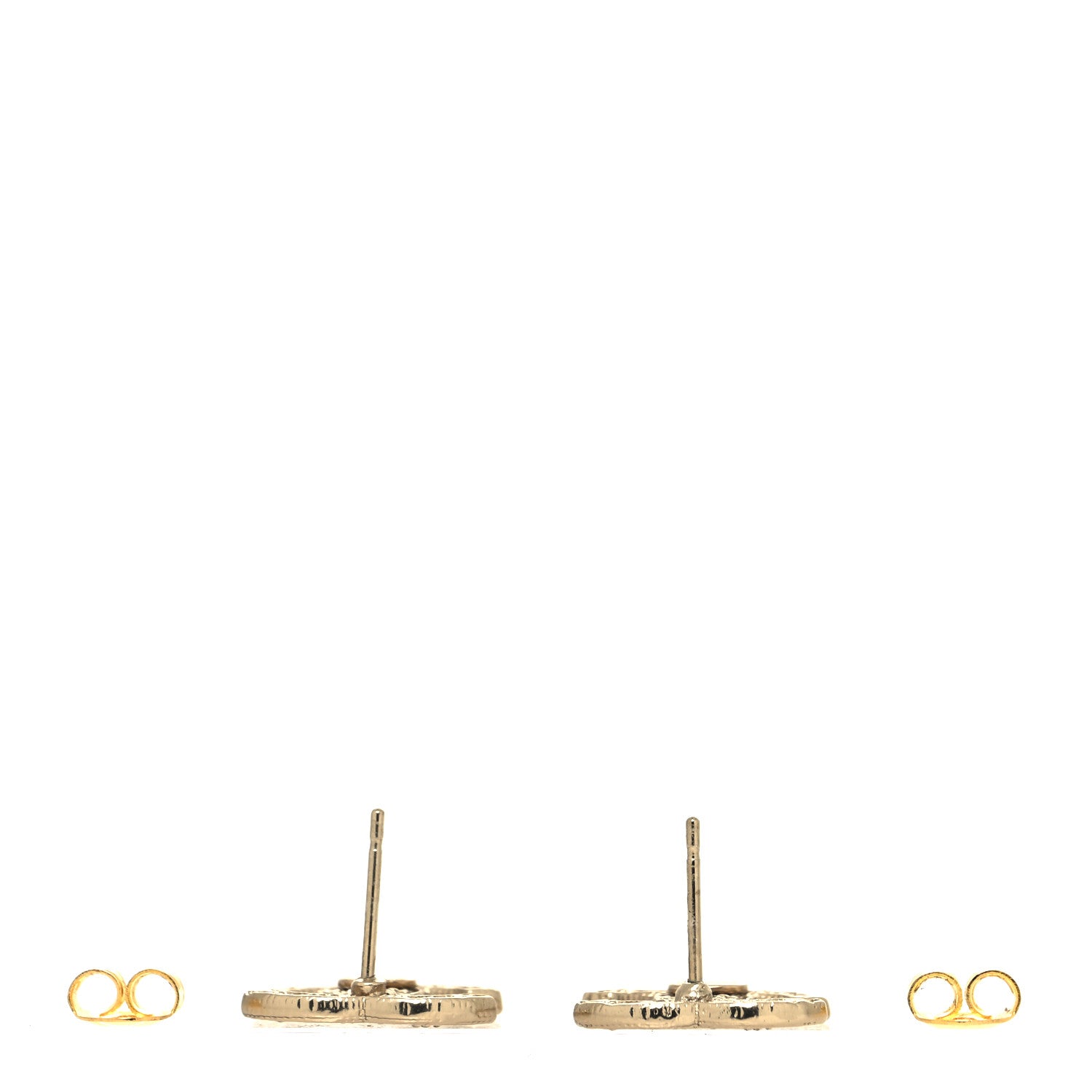 Chanel Tweed Effect CC Earrings Gold 3 of 4