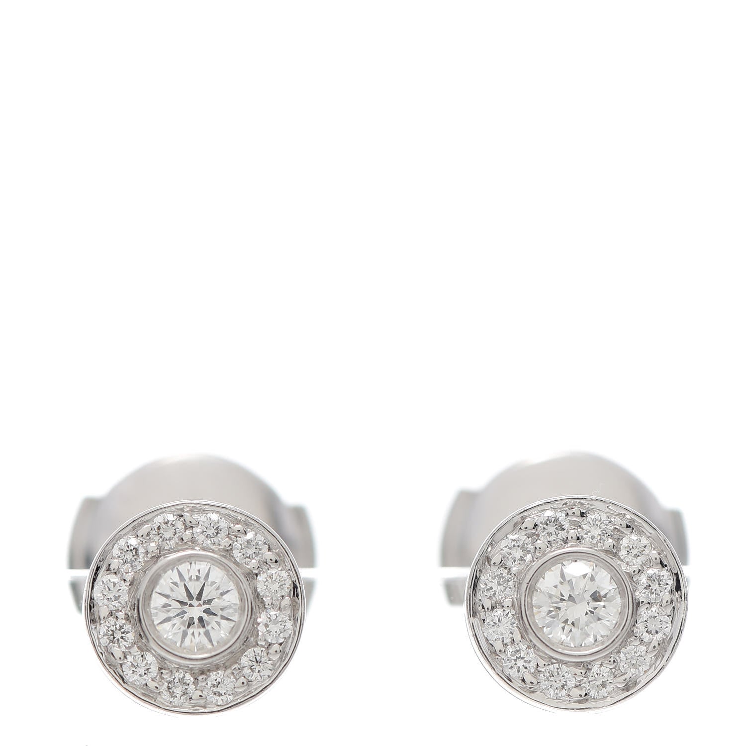 Tiffany Platinum Diamond Mini Circlet Earrings 1 of 4
