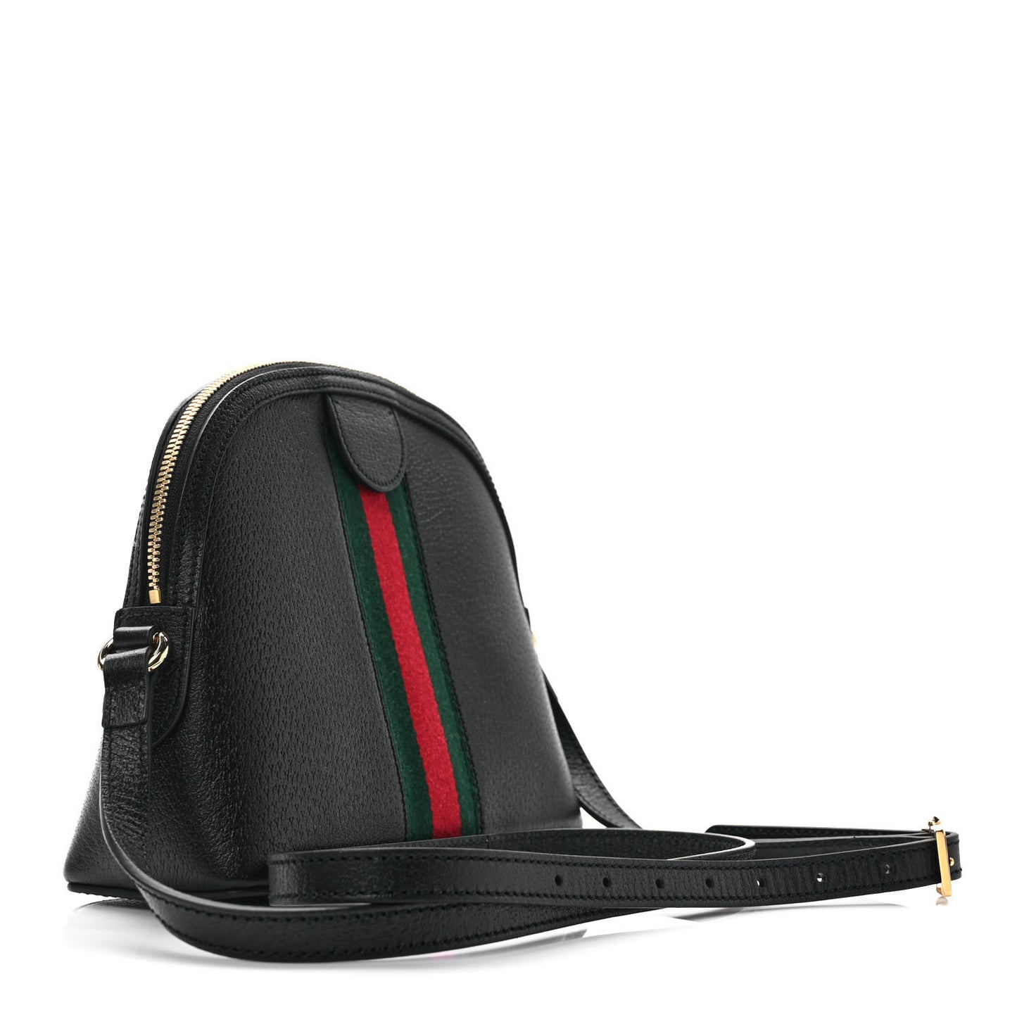 Calfskin GG Web Small Ophidia Dome Shoulder Bag Black