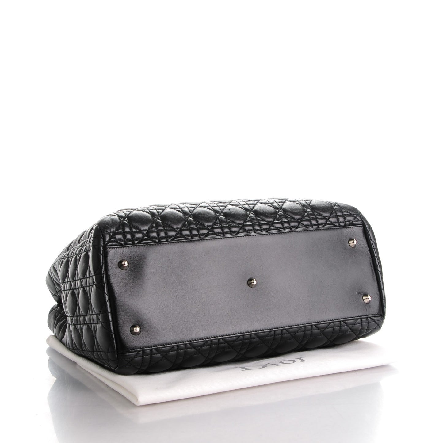 Lambskin Cannage Large Dior Soft Shopping Tote Black