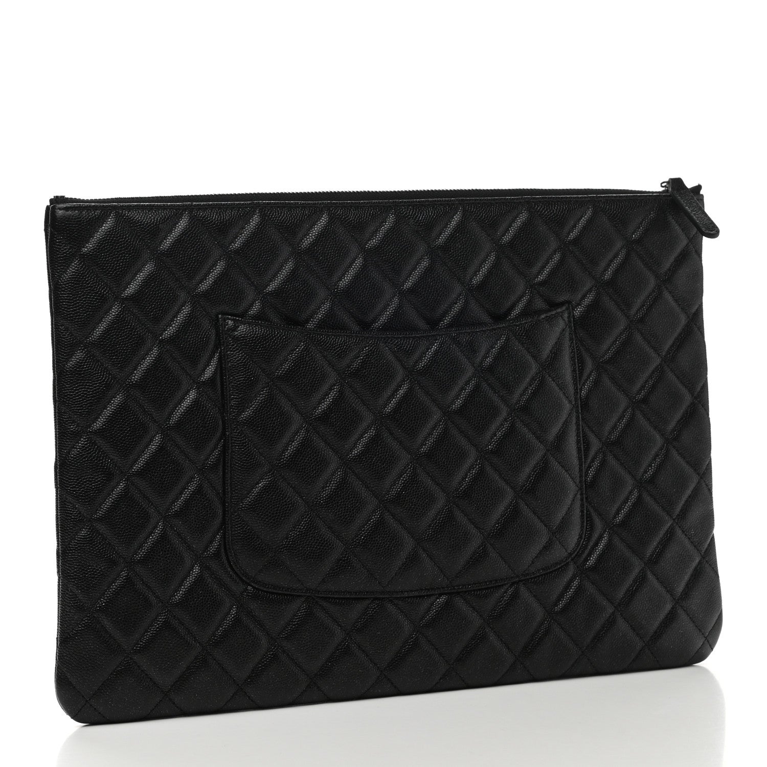 Chanel Iridescent Caviar Quilted Large Cosmetic Case Black 3 of 8
