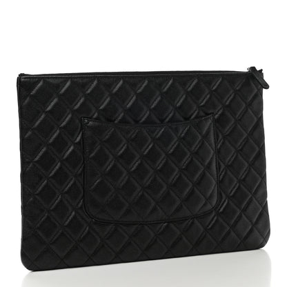 Chanel Iridescent Caviar Quilted Large Cosmetic Case Black 3 of 8
