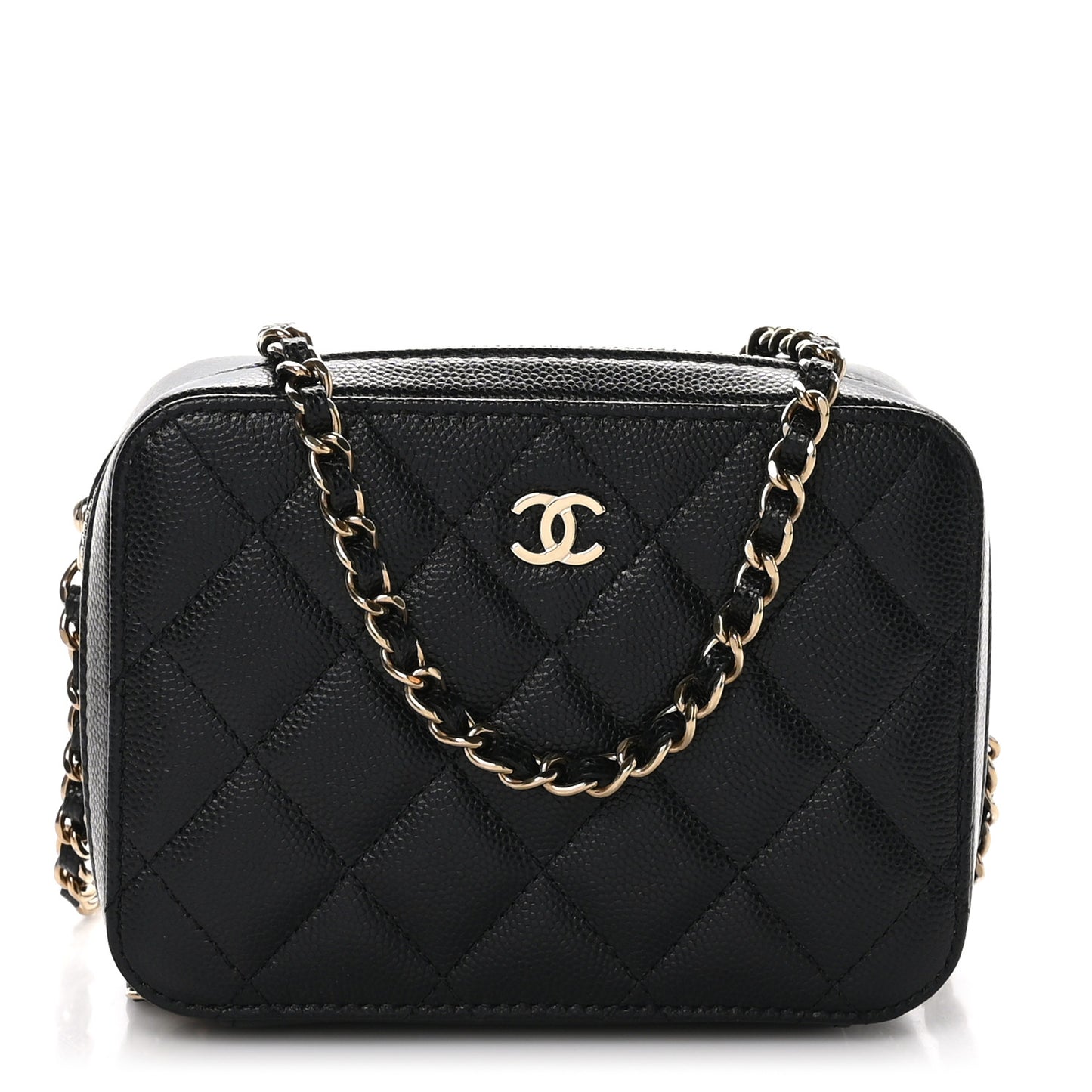 Caviar Quilted Camera Bag Black