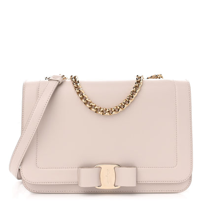 Salvatore Ferragamo Smooth Calfskin Vara Bow Chain Flap Crossbody Jasmine Flow Bonbon 1 of 10