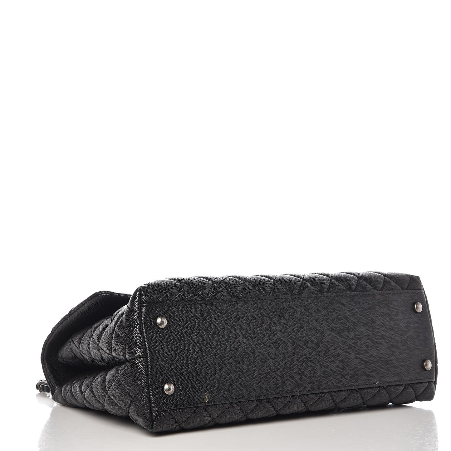 Caviar Quilted Medium Coco Handle Flap Black