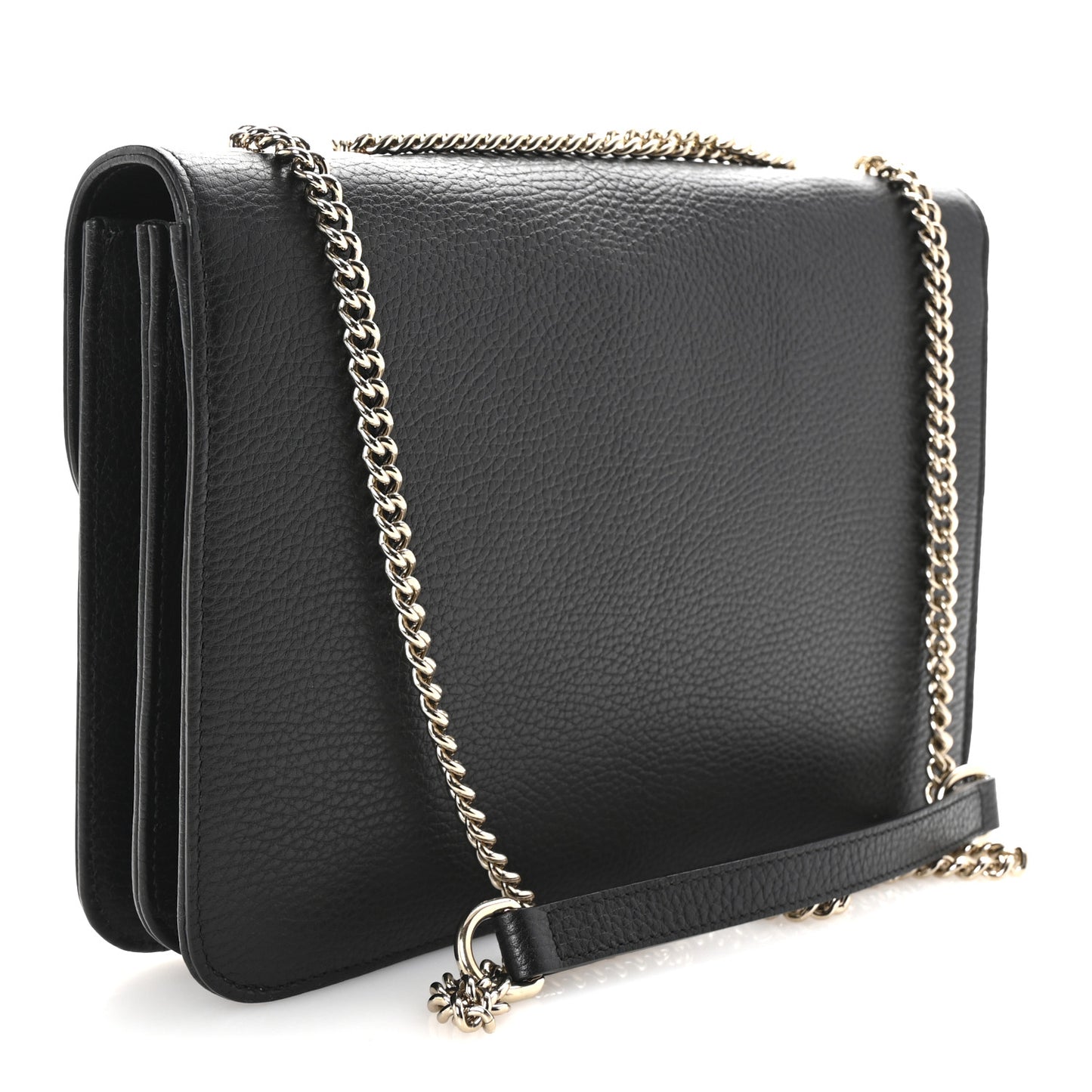Dollar Calfskin Interlocking G Shoulder Bag Black