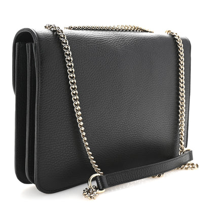 Gucci Dollar Calfskin Interlocking G Shoulder Bag Black 3 of 10