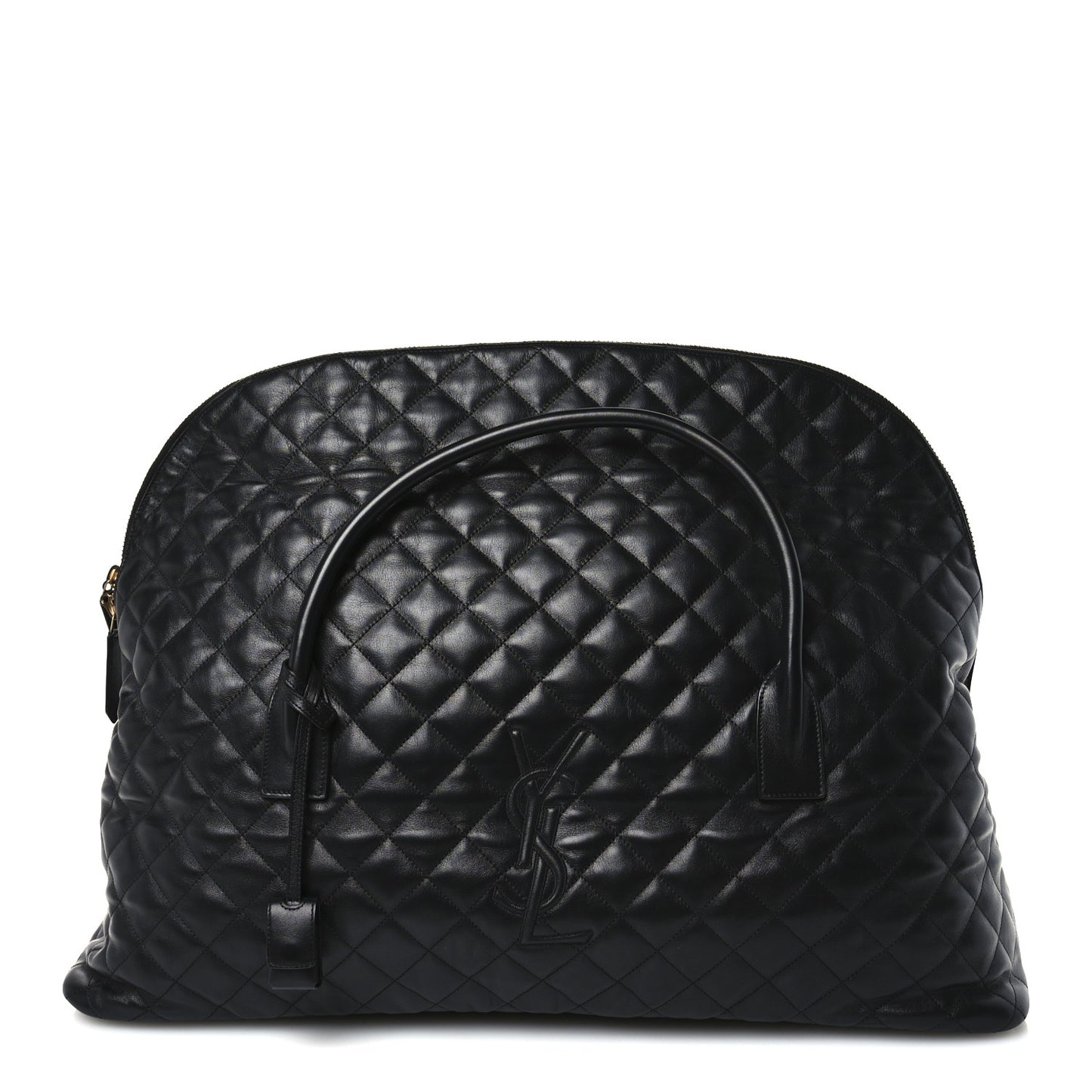 Calfskin Quilted ES Giant Travel Bag Black
