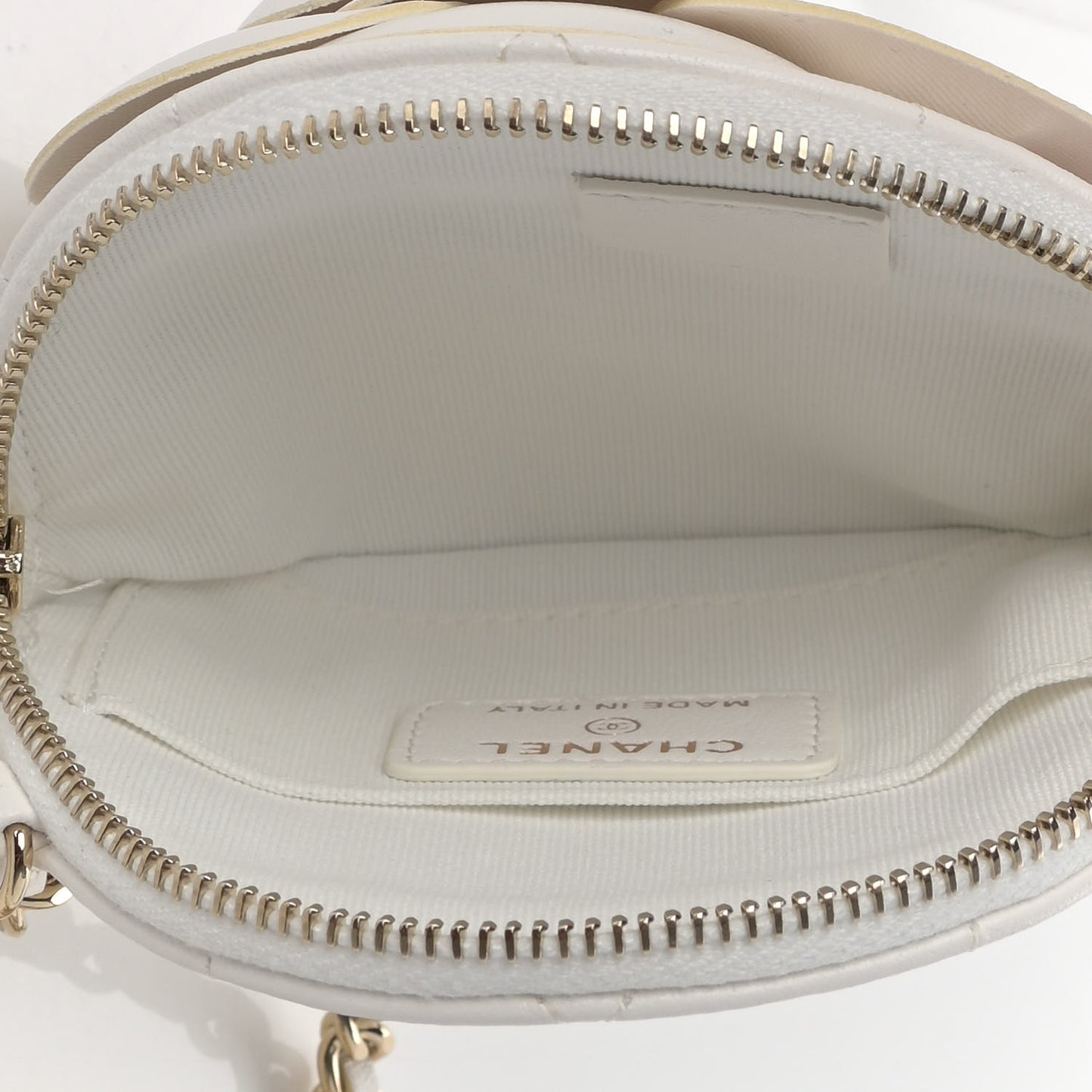 Lambskin Mini Camellia Bouquet Clutch With Chain White