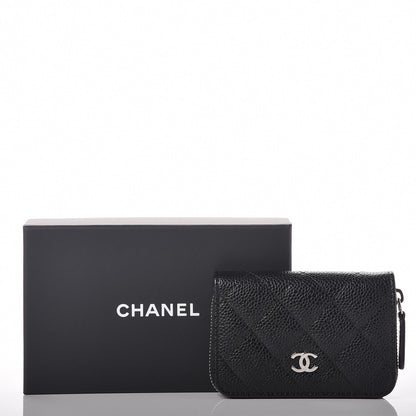 Chanel Caviar Quilted Zip Coin Purse Black 7 of 7