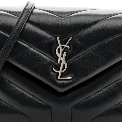 Saint Laurent Calfskin Y Quilted Monogram Toy Loulou Crossbody Bag Black 8 of 12