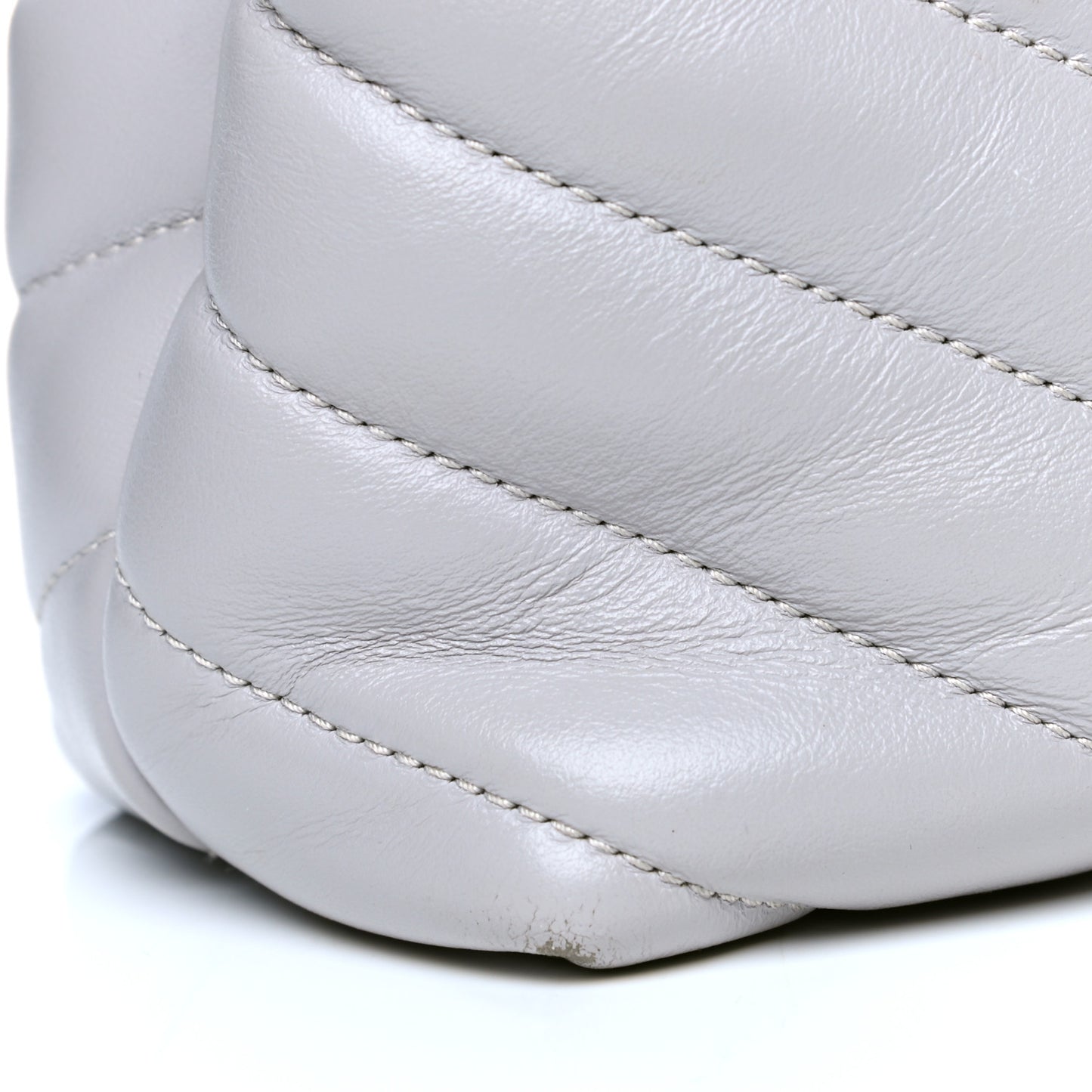 Calfskin Y Quilted Monogram Small Loulou Chain Satchel Granite