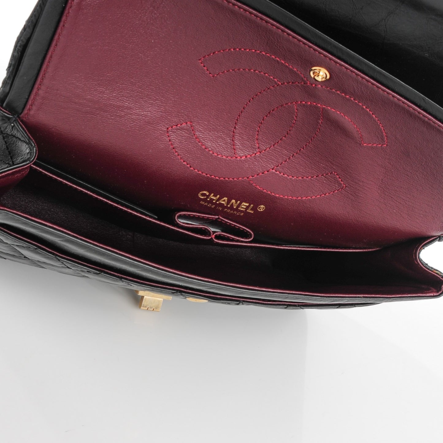 Aged Calfskin Quilted 2.55 Reissue 226 Flap Black
