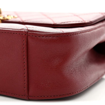 Chanel Lambskin Quilted Chain Infinity Top Handle Flap Burgundy 11 of 11