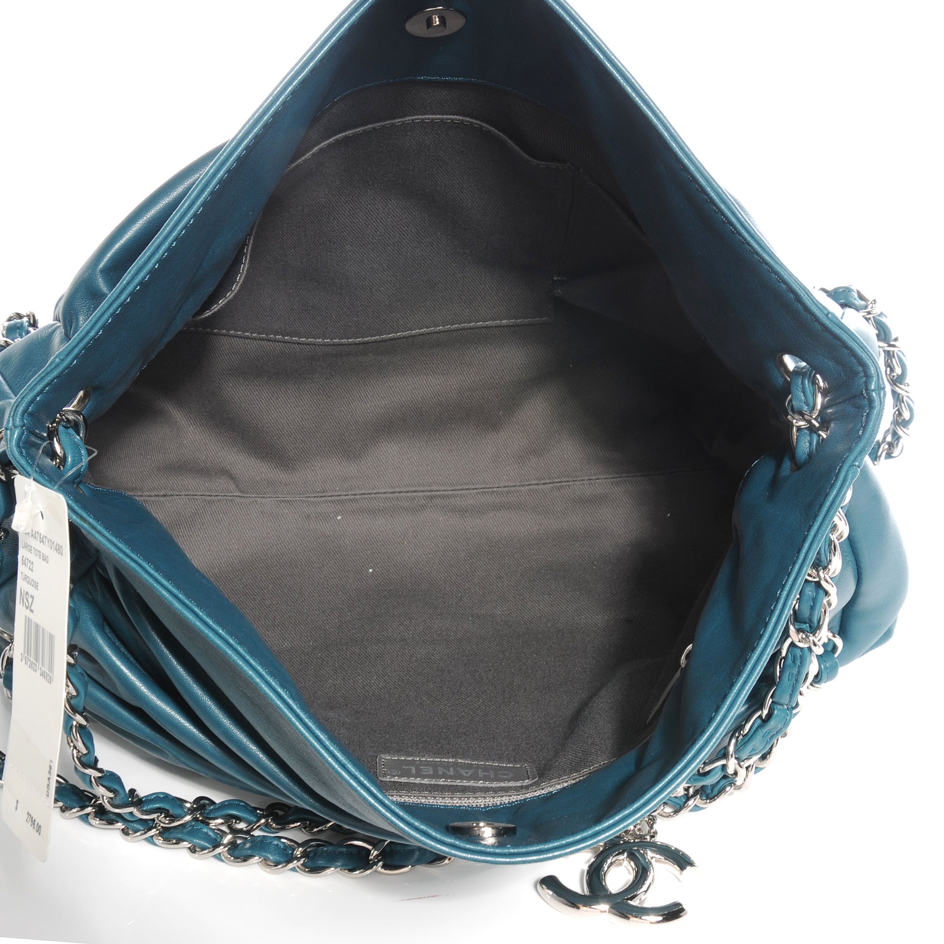 Chanel Lambskin Large Sharpei Shoulder Bag Turquoise 5 of 7