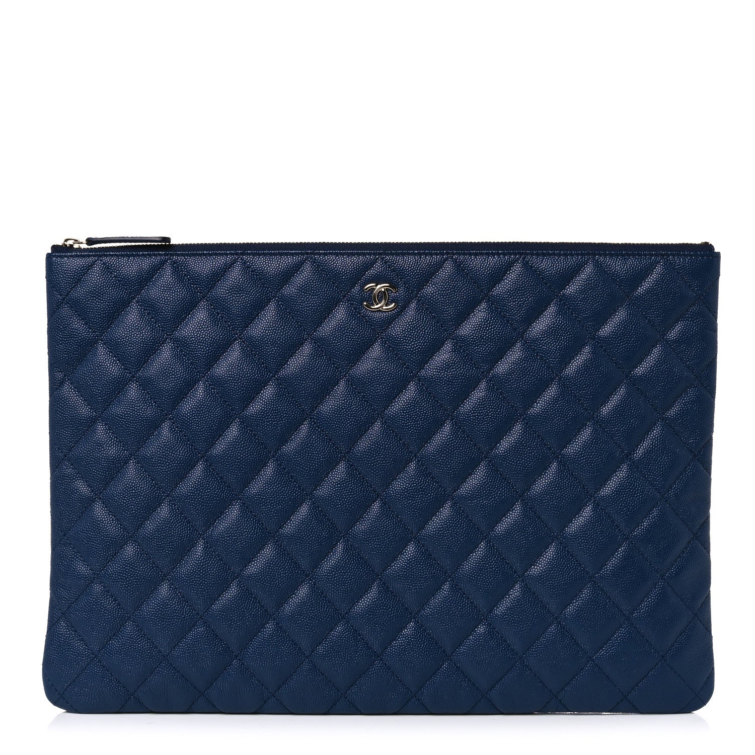 Chanel Caviar Quilted Large Cosmetic Case Navy 1 of 8