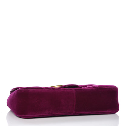 Gucci Velvet Matelasse Medium GG Marmont Shoulder Bag Fuchsia Violet Cyclamen 4 of 13