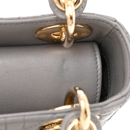 Christian Dior Metallic Lambskin Cannage Mini Lady Dior Grey 13 of 14