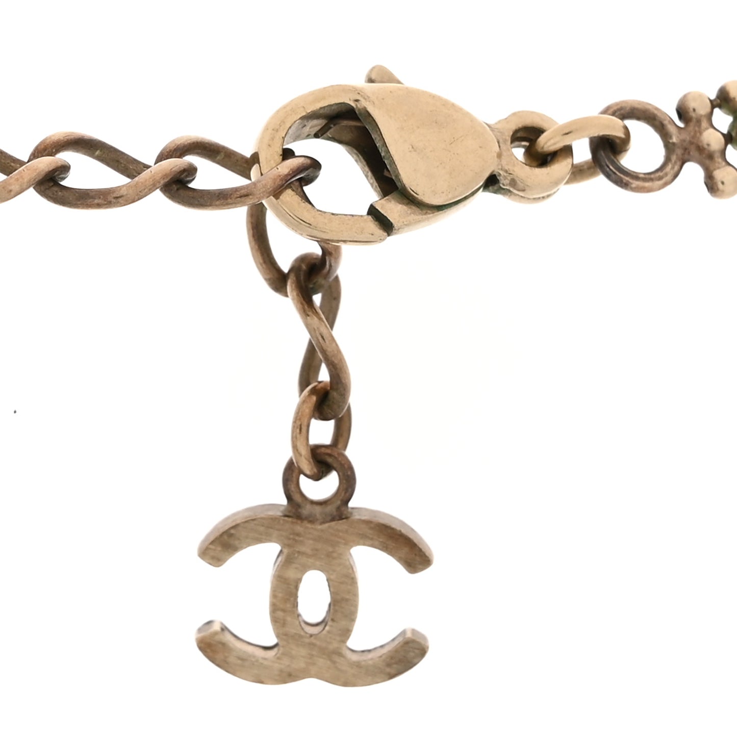 Double Chain CC Necklace Gold Silver