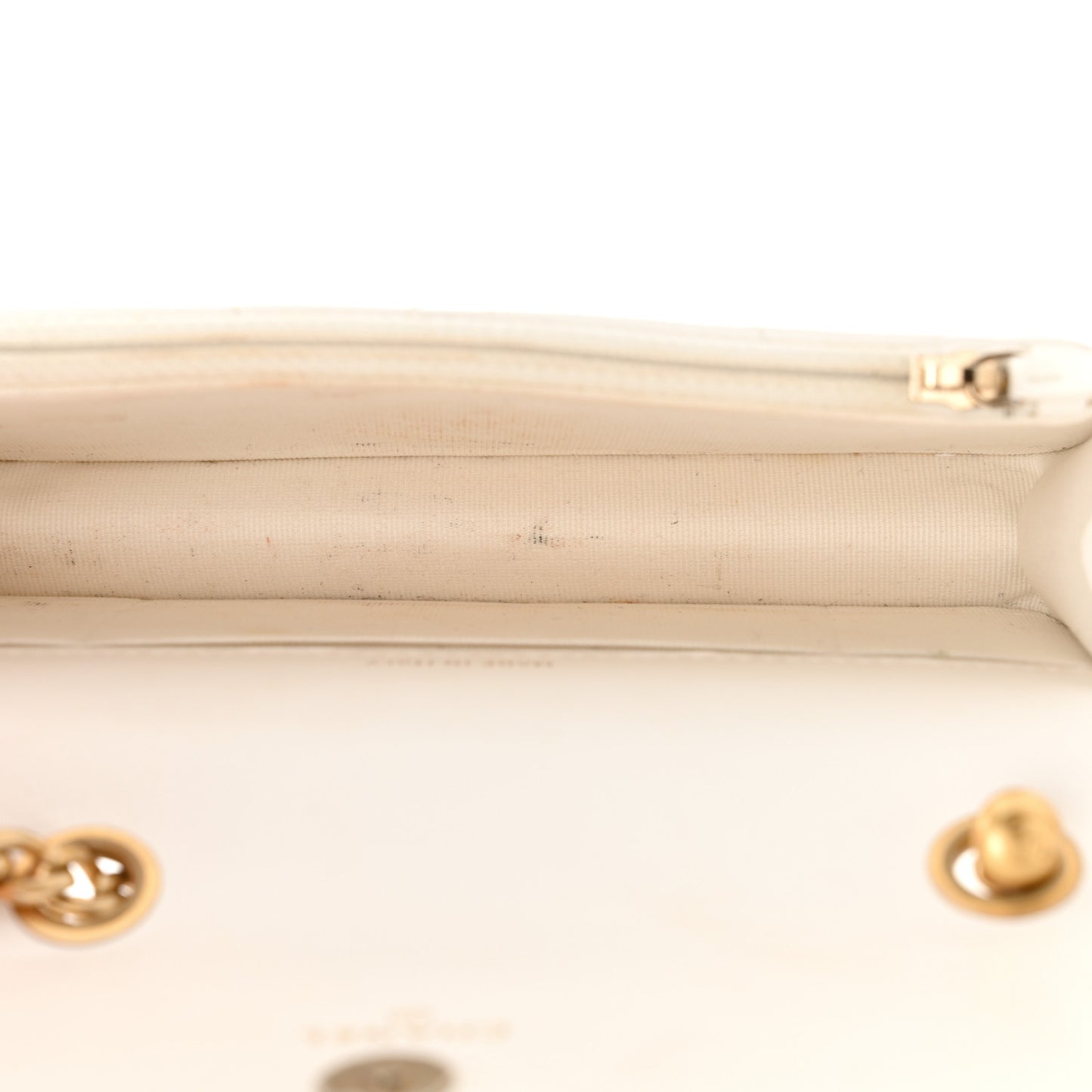 Lambskin Quilted Pillow Crush Flap Phone Holder With Chain White