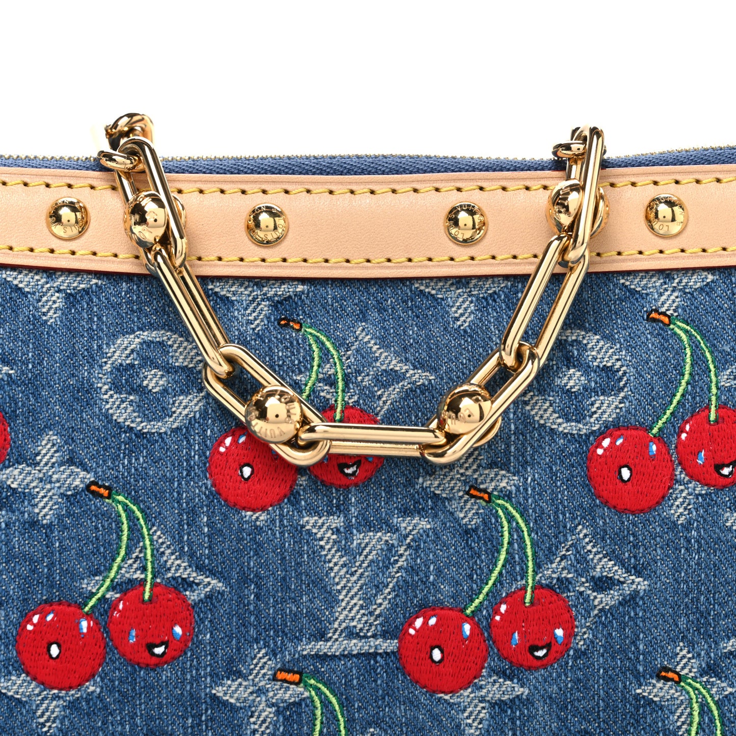 LV X TM Monogram Denim Cerises Pochette Accessories Blue