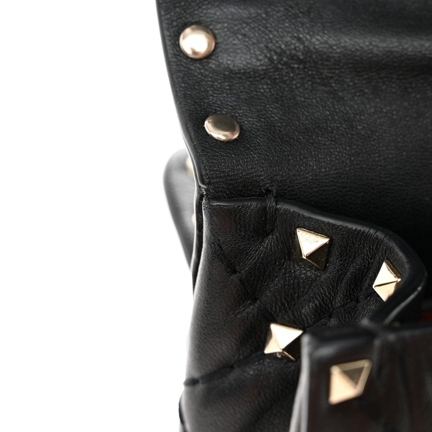 Nappa Medium Rockstud Spike Shoulder Bag Black