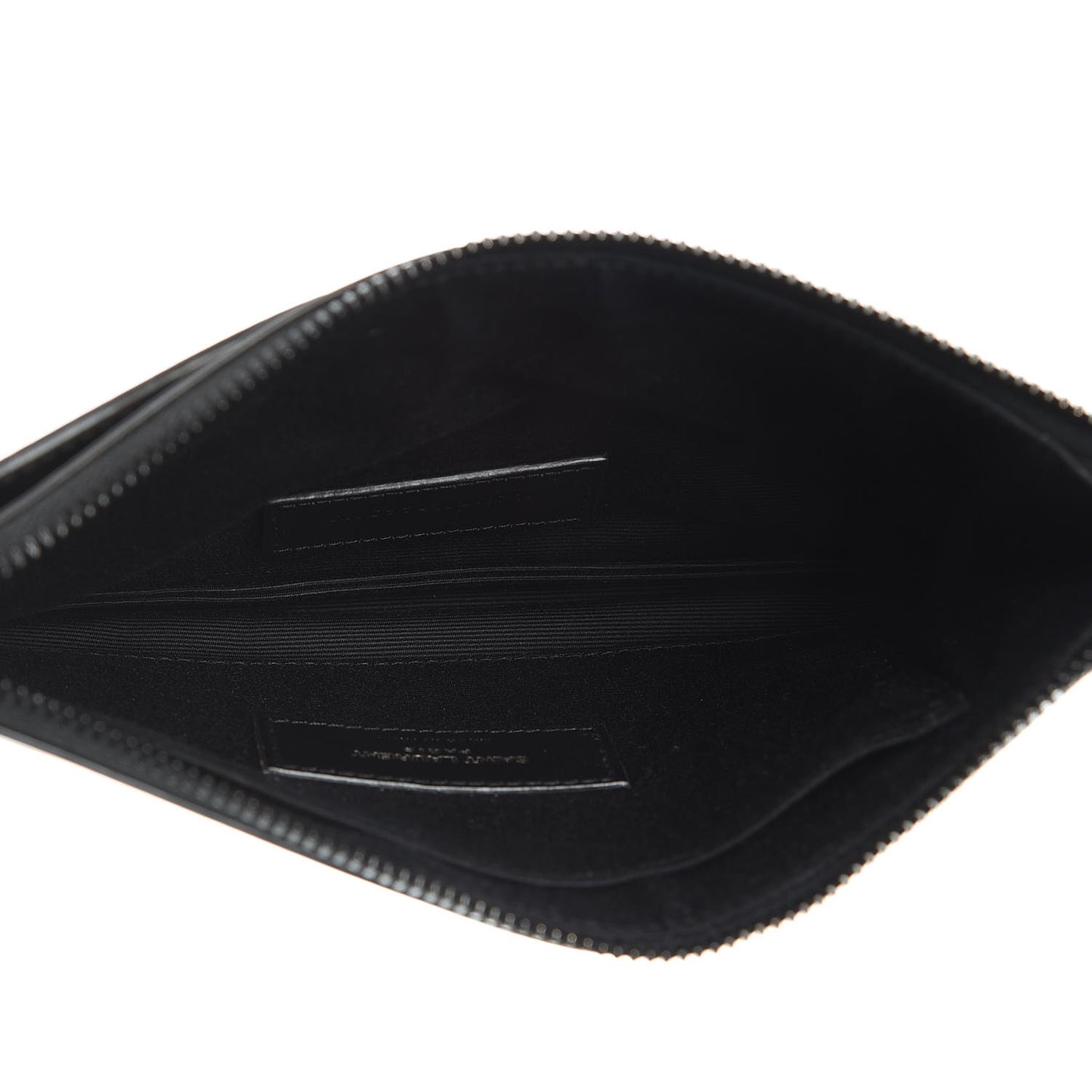 Patent Glitter Leopard Monogram Zip Pouch Gold Black