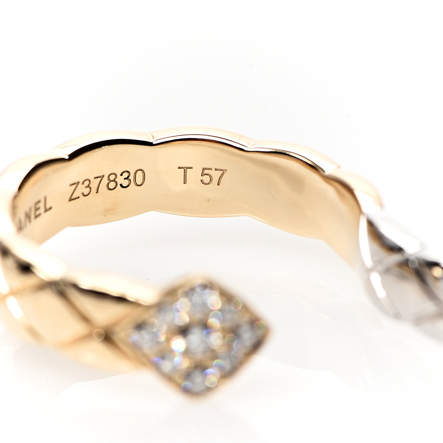 18K Yellow White Gold Diamond Coco Crush Two Finger Ring