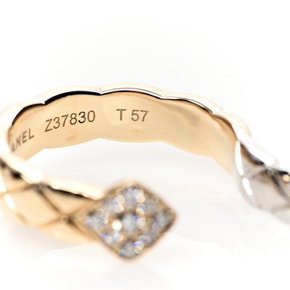 Chanel 18K Yellow White Gold Diamond Coco Crush Two Finger Ring 5 of 6