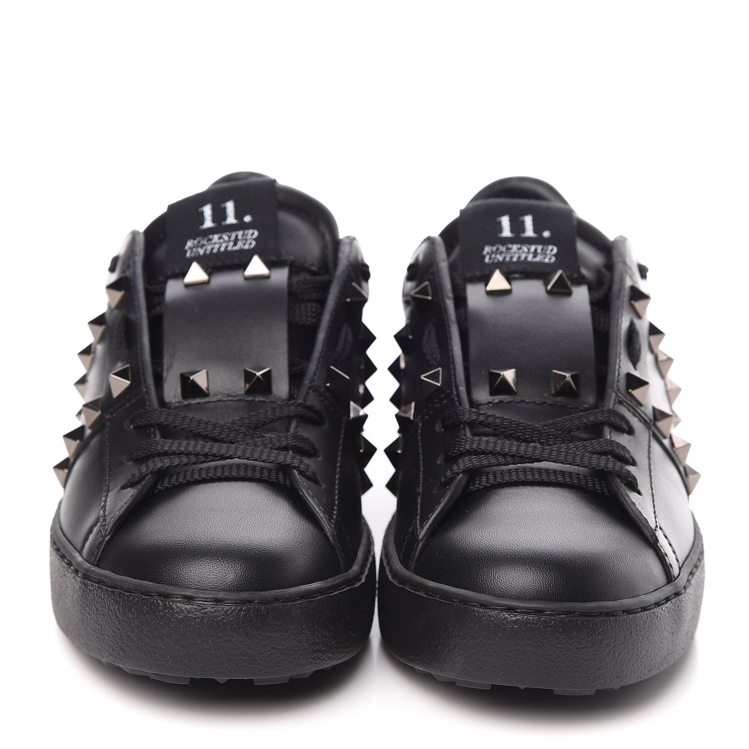 Valentino Garavani Calfskin Womens Rockstud Untitled Open Sneakers size 36.5 Black 2 of 8