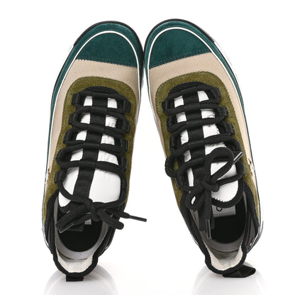 Chanel Fabric Suede CC Sneakers 36.5 Beige Dark Green Green 2 of 8
