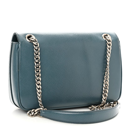Prada Saffiano Soft Calfskin Chain Crossbody Bag Ottanio 3 of 14
