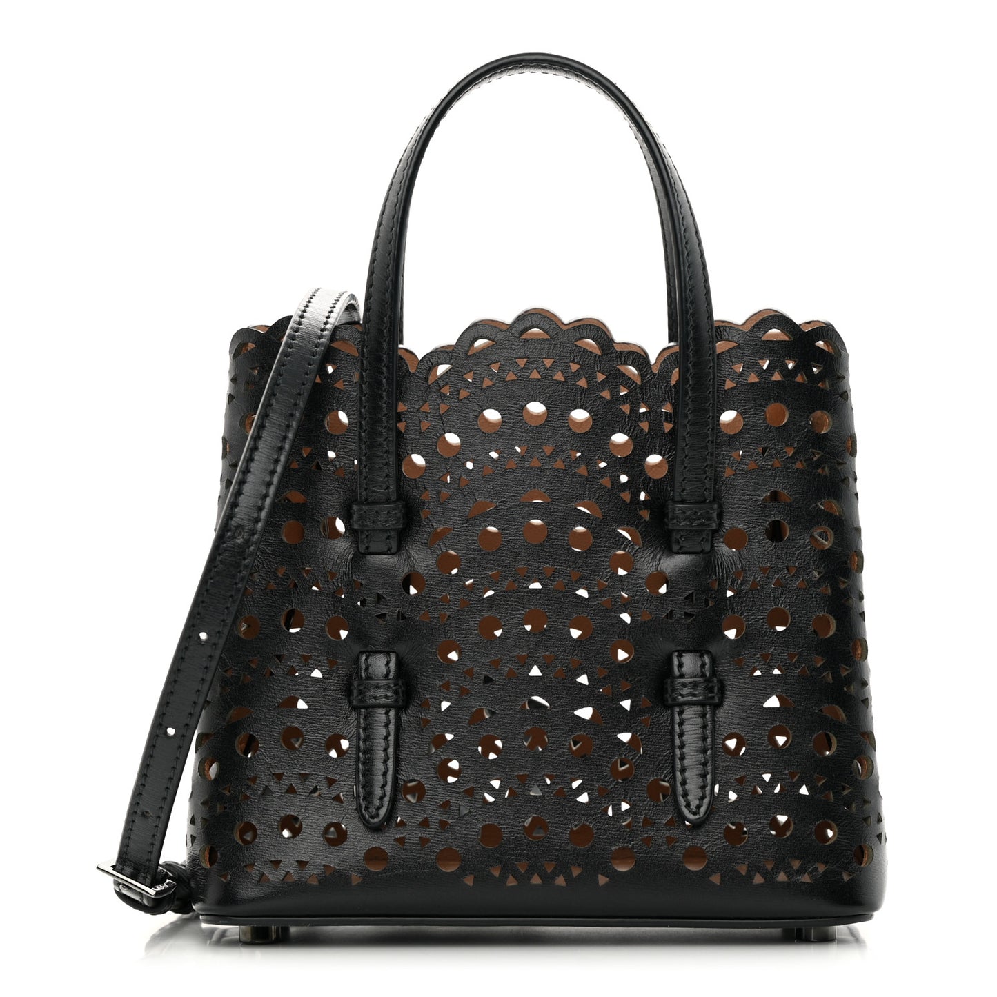 Calfskin Vienne Wave Mina 16 Bag  Black