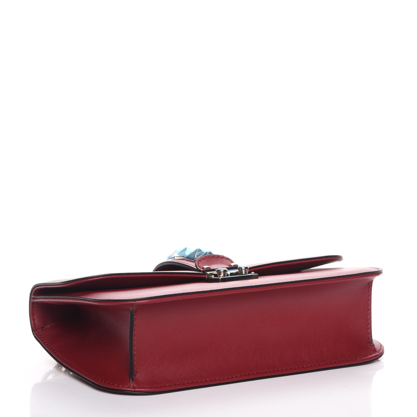 Vitello Medium Glam Lock Rockstud Flap Rubino