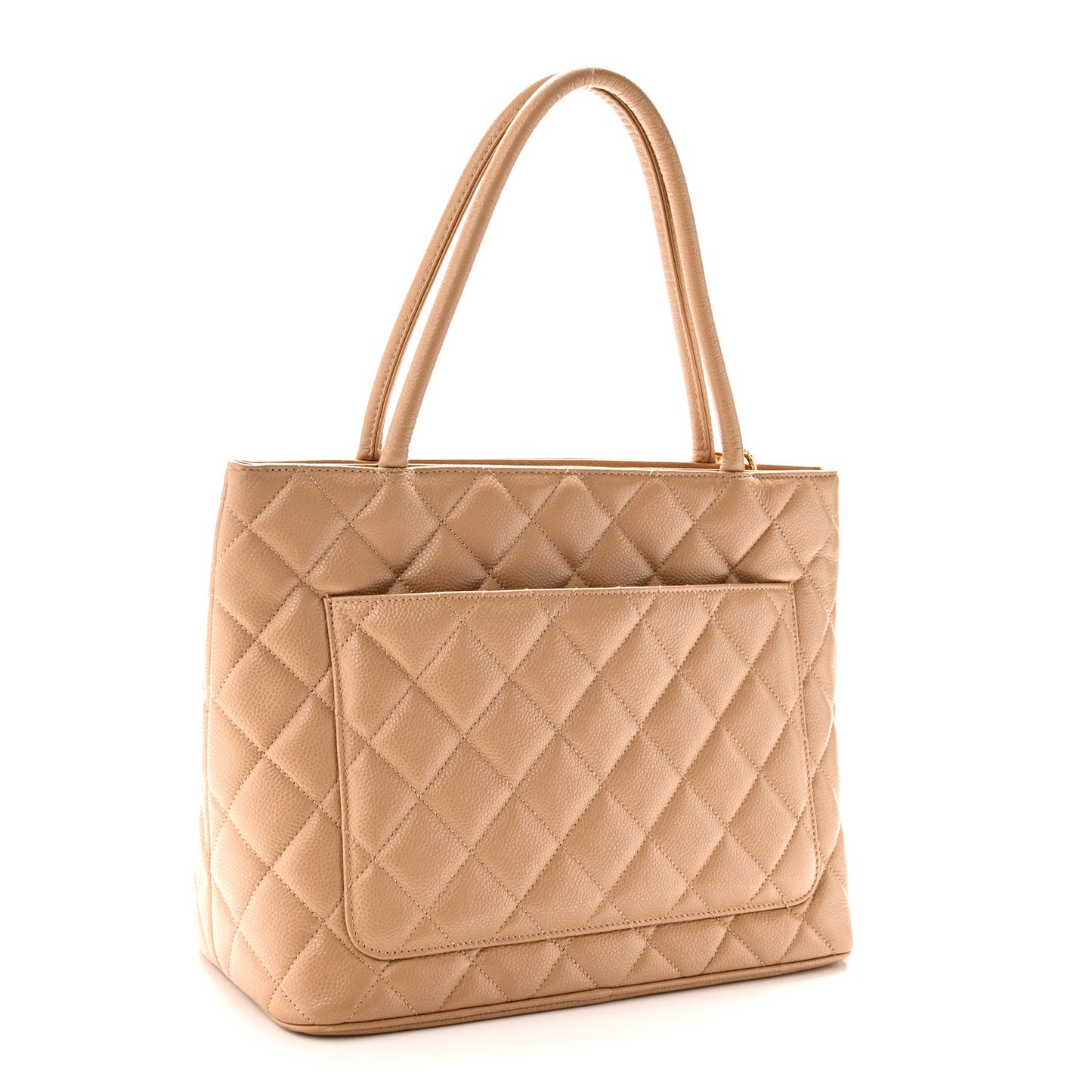 Caviar Quilted Medallion Tote Beige